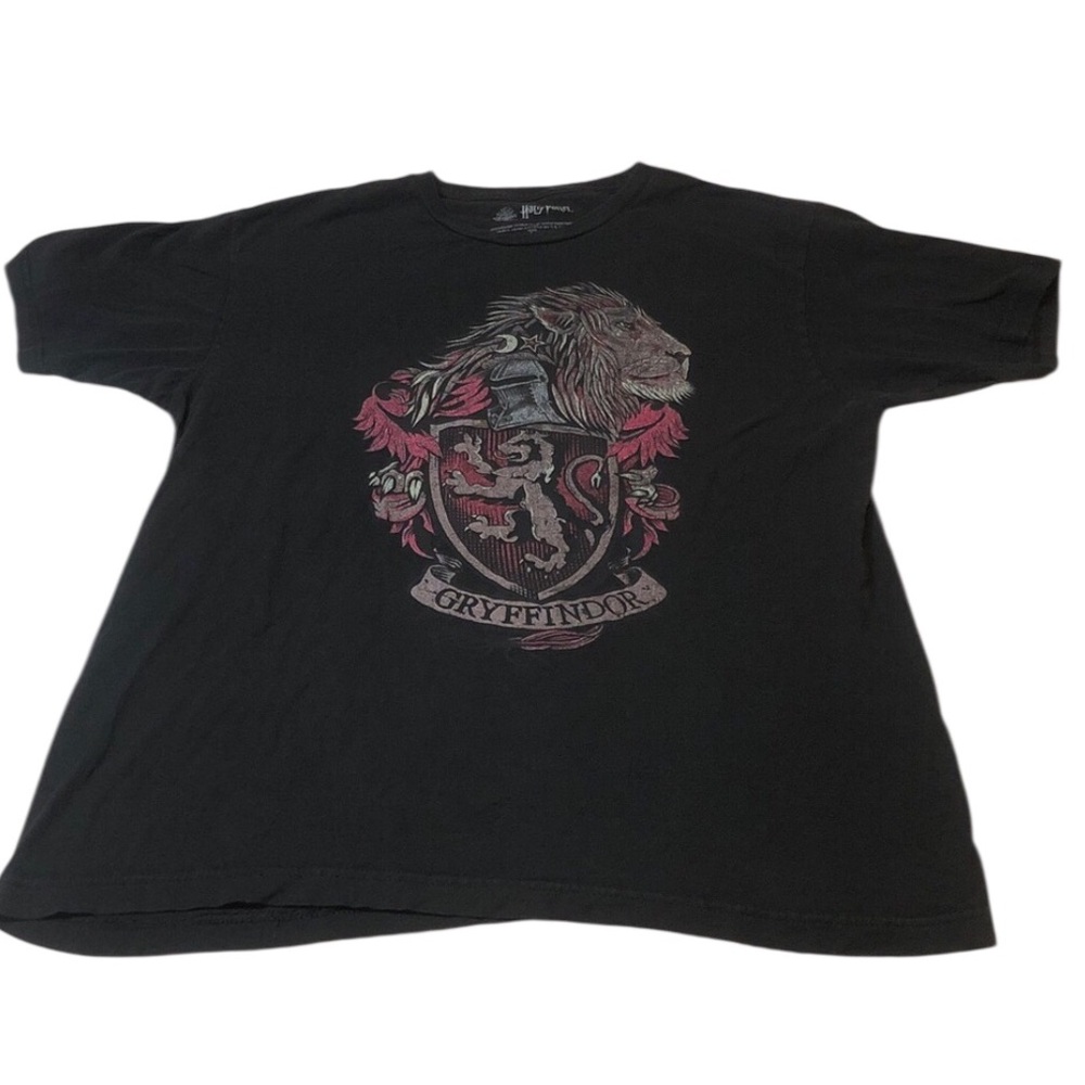 Harry Potter Gryffindor Mens Black Graphic Shirt Size L